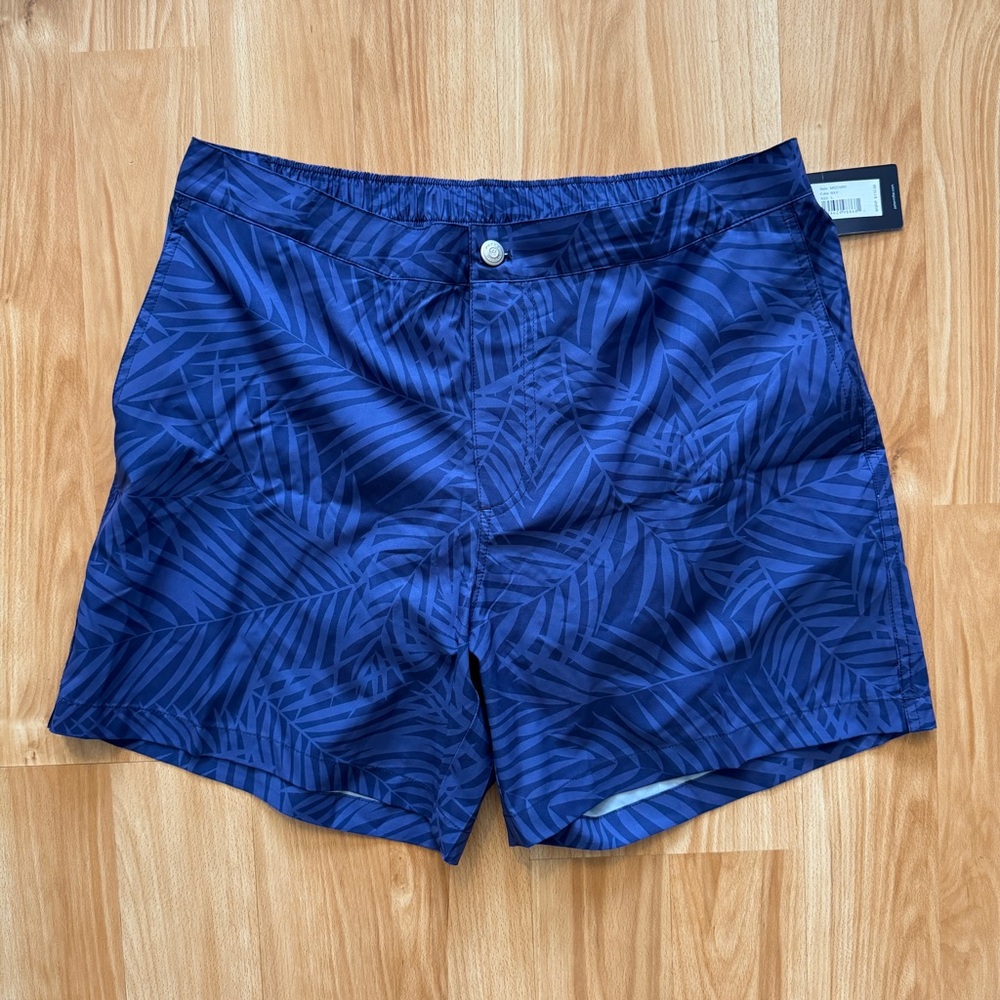 NEW- Peter Millar Palm Swim Trunks Performance Board Shorts- size Large